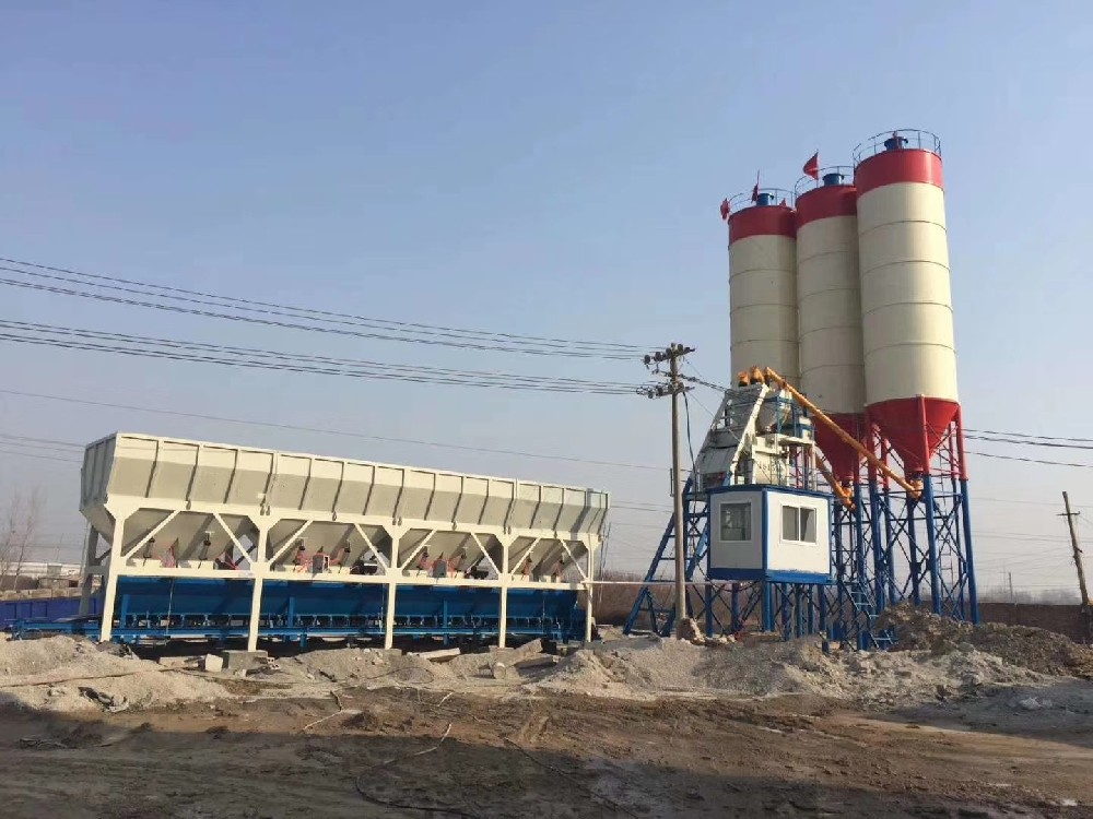 HZS75 concrete mixing plant